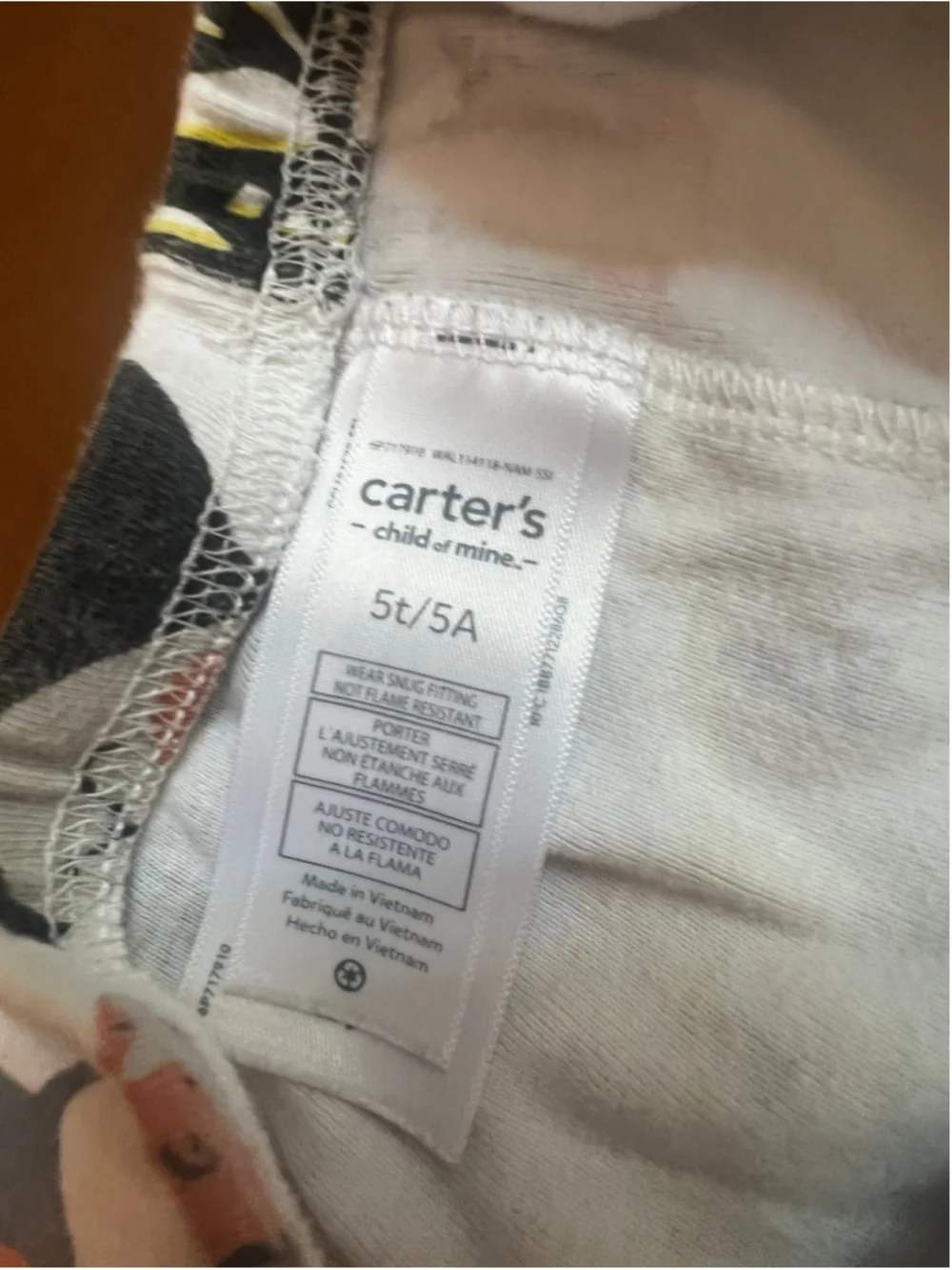 Girls Carter's Halloween Pajama Bottoms Size 5 White Orange
